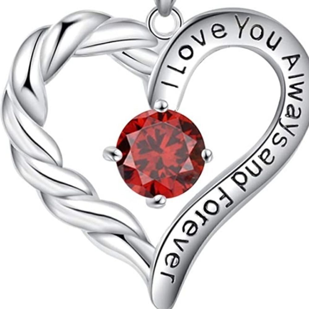 Love Heart Necklace for Women Love You Always and Forever Twisted Heart Pendant